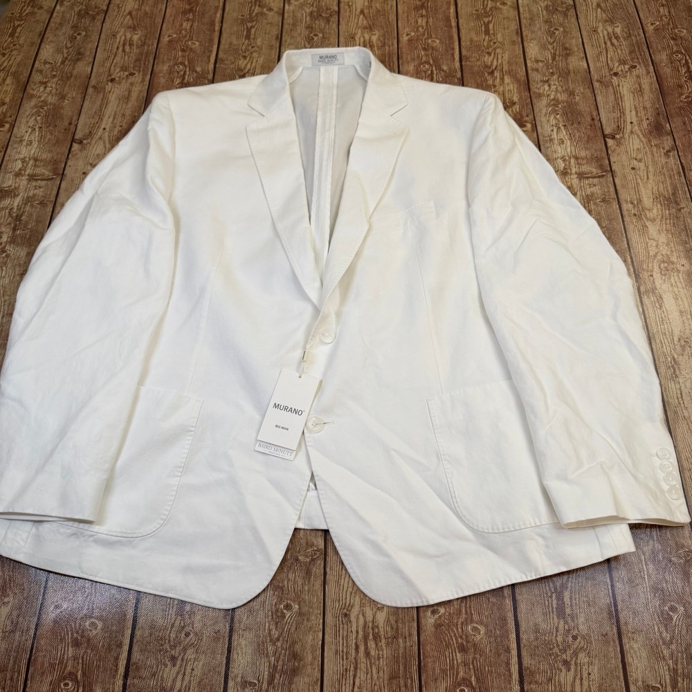 Murano Baird McNutt Blazer Mens 2XB White Linen Blend Sport Coat NWT